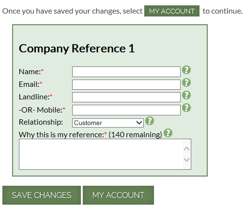 Empty Reference Form